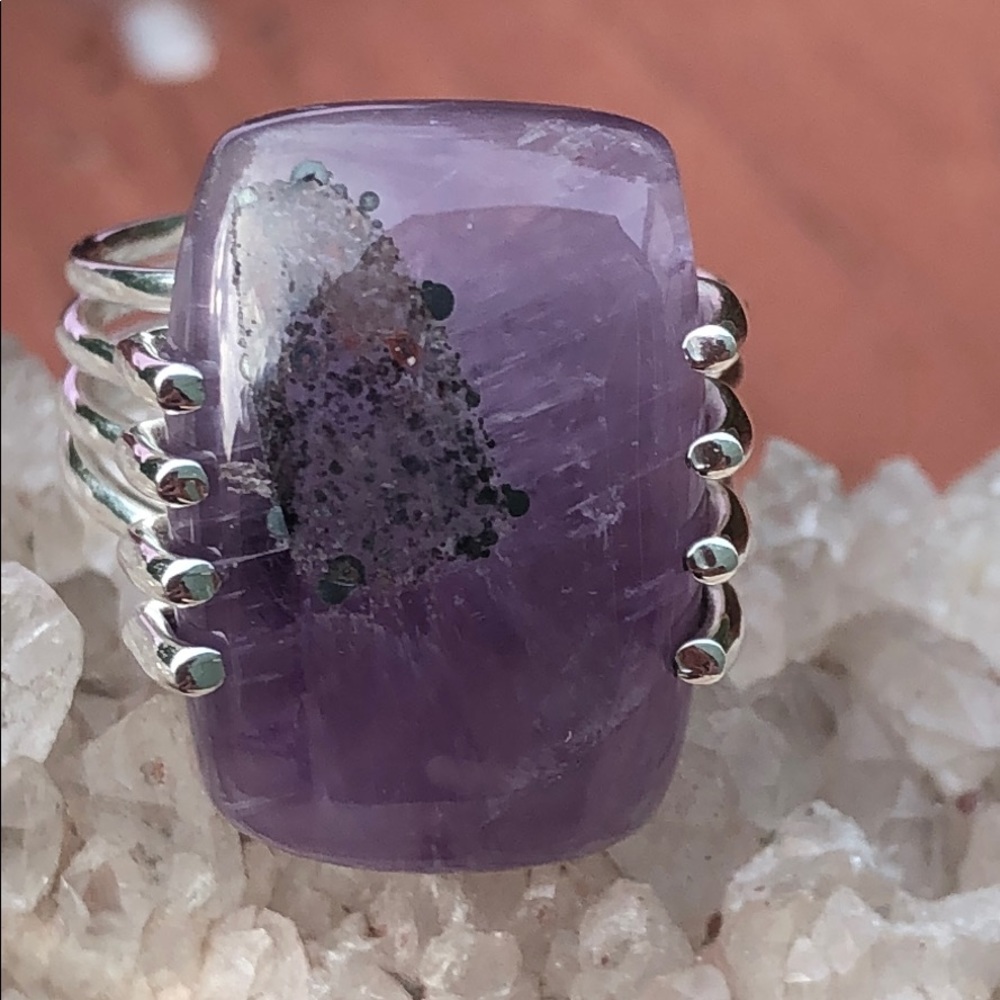 COPY - BOUTIQUE SUPER 23 AMETHYST 925 SILVER RING, SZ 7.5